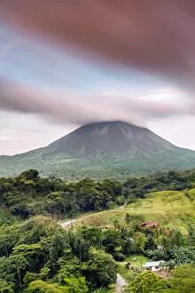 Volcano Collection: Dramatic landscape of Arenal volcano at sunset, Costa Rica