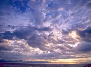 Dramatic sky over landscape, Alaska, USA
