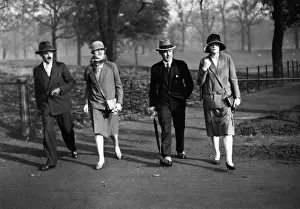 Prints of 12th November 1926: An exhibition of fashion for men and women, organised by Hursts the drapers in Hyde Park. (Photo by Kirby/Topical Press Agency/Getty Images) Topical Press Agency Prints: Drapers Show
