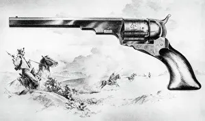 Cowboy Prints: Drawing of 1836 Colt Texas Paterson Revolver