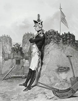 Alexander Hamilton Prints: Drawing of Alexander Hamilton Waiting in Fort