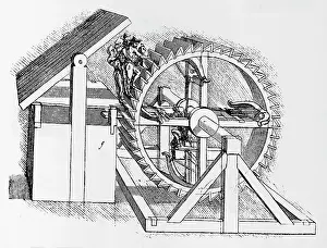 Gear Prints: Drawing based on Crossbow Machine by Leonardo da Vinci