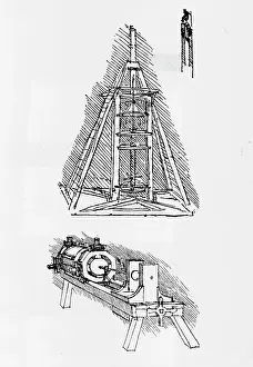 Intelligence Prints: Drawing based on Drill and Drilling Tower by Leonardo da Vinci