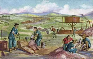 Immigrant Prints: Drawing of Chinese Immigrant Gold Miners in California