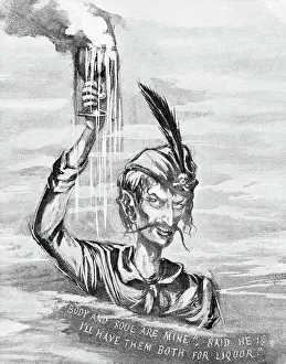 Drawing Depicting Devil of Alcohol