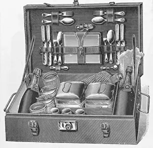 Hospitality Prints: Drawing Depicting an Early Picnic Case