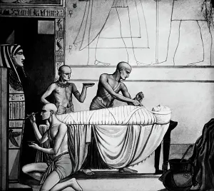 Touching Prints: Drawing Depicting Egyptian Embalmers, Mummy and Coffin