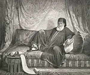 Governor Prints: Drawing Depicting Muhammad Ali Lounging at His Royal Abode