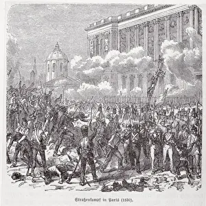 Drawing of French Revolution in City