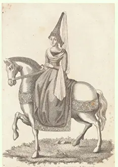 Graceful Prints: Drawing of Margaret of Scotland on Horseback
