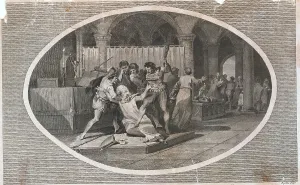 Canterbury Prints: Drawing of Murder Scene of Archbishop Thomas Beckett
