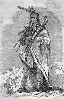 Drawing of Native American Chief Pontiac