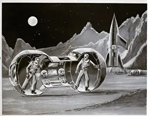 Astronaut Prints: Drawing of Proposed Capsule To Aid Moon Exploration