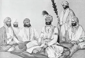 Service Prints: Drawing of Rajah Jawaher Singh and Assistants