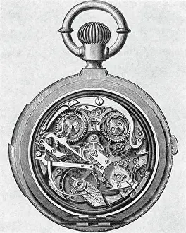 Drawing of Swiss Pocket Watch Gears