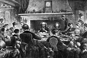 New England Prints: Drawing Of Thanksgiving @ Farm House
