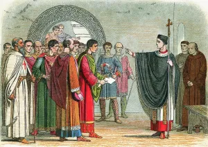 Martyr Prints: Drawing of Thomas A. Becket Admonishing Earl of Leicester
