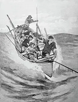 Drawing of Whalers in Boat