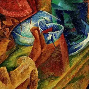 Futurism Prints: The Drinker, by Umberto Boccioni, 1914, 20th Century, oil on canvas, 87.5 x 87.5 cm