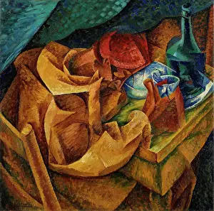 Futurism Prints: The Drinker, by Umberto Boccioni, 1914, 20th Century, oil on canvas, 87.5 x 87.5 cm