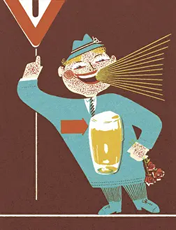 Drunk Prints: Drinking Man Shouting