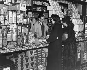 Counter Prints: Drug Store Crowded with Product Displays