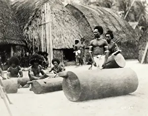 Papua New Guinea Prints: Drum Corps of Manus and New Guinea