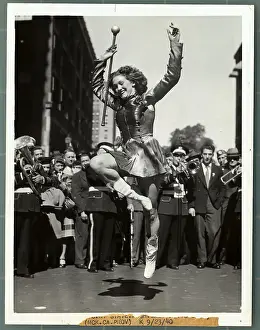 Enthusiasm Prints: Drum Majorette Leaping in Air