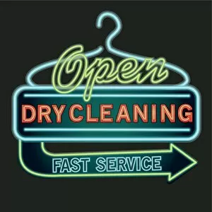 Images Dated 15th November 2018: Dry Cleaning neon sign