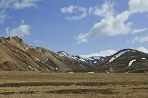 Volcano Collection: Dry river bed in a volcanic landscape, Landmannalaugar, Iceland, Europe