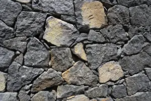 Backdrop Prints: Dry stone wall, background, La Palma, Canary Islands, Spain, Europe