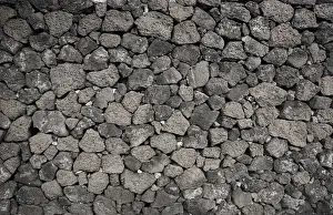 Spanish Prints: Dry wall constructed from individually stacked lava rocks