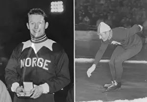 Oslo Prints: Dual Portrait of Hjalmar Andersen in Action and with Medal