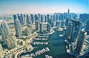 Images Dated 14th September 2014: The Dubai Marina, panoramic view, Dubai, Emirate of Dubai, United Arab Emirates