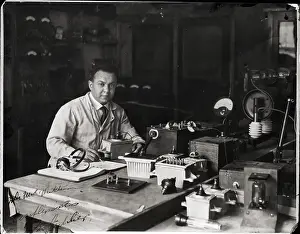 Dubilier In Laboratory W/Radio Parts