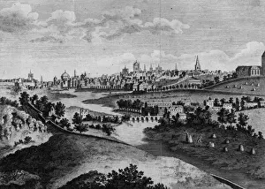 Prints of 18th May 1782: The countryside surrounding Dublin, the capital of the Republic of Ireland, including the River Liffey. Original Artwork: Engraving by F Cary. (Photo by Hulton Archive/Getty Images) Heritage Images Prints: Dublin