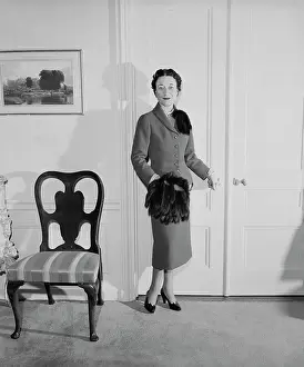 Muff Prints: Duchess of Windsor at Door in a Suit