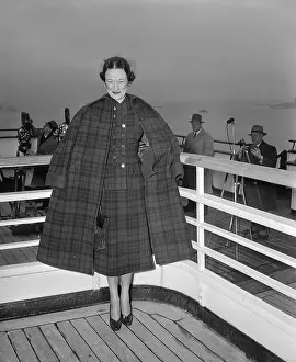 Wallis Prints: Duchess of Windsor Posing Aboard Queen Elizabeth