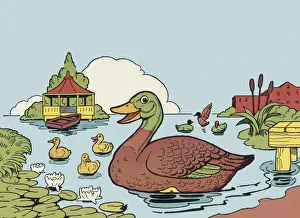 Gazebo Prints: Duck and Ducklings