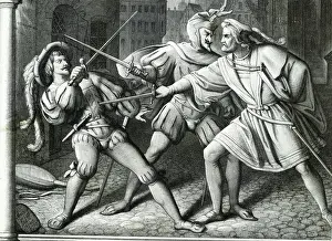 Duel Prints: A Duel Scene From Goethe Poem Faust