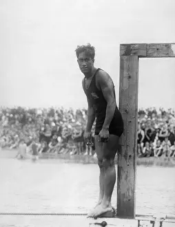 Diving Prints: Duke Kahanamoku at Pre-Olympic Swim Meet