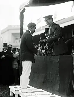 Antwerp Prints: Duke Kamohomakan Receiving Olympic Prize from King Albert