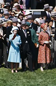 Ascot Prints: Duke of Norfolk Escorting Queen Elizabeth to Royal Box at Ascot