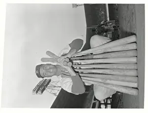 Duke Snider Holding Baseball Bats