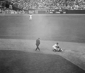 Scoreboard Prints: Duke Snider Sliding Into Base