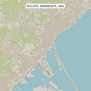 Images Dated 14th July 2018: Duluth Minnesota US City Street Map