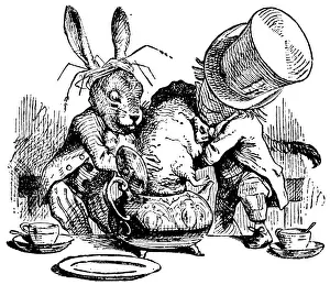 Dunking Dormouse illustration, (Alices Adventures in Wonderland)