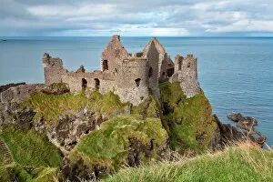 Images Dated 4th October 2013: Dunluce Castle ruins, county Antrim, Northern Ireland