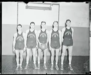 Prints of (Original Caption). Duquesne Cagers practice for L.I.U Hoops Through Time: A Visual Journey of Basketball History: Duquesne Basketball Team