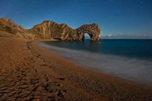 Images Dated 30th January 2010: Durdle Door lit by the full moon